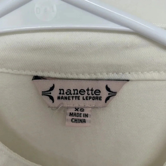 Nanette  Lepore Denim Short Sleeve Button Up Midi Dress | Size XS White - Picture 2 of 6